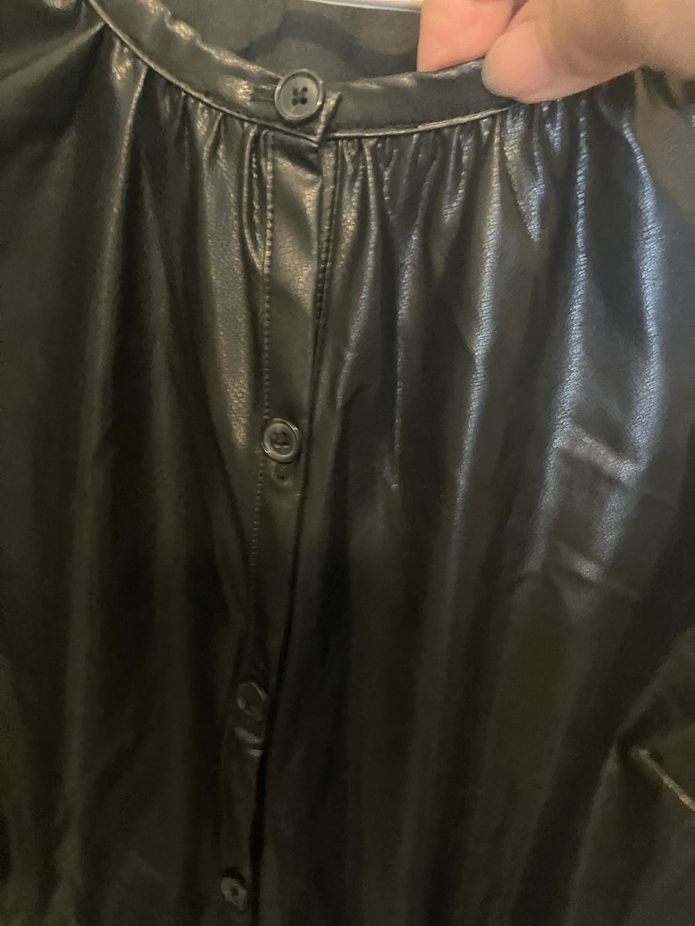 Chicos Pleather Tiered Midi Dress - Picture 6 of 9